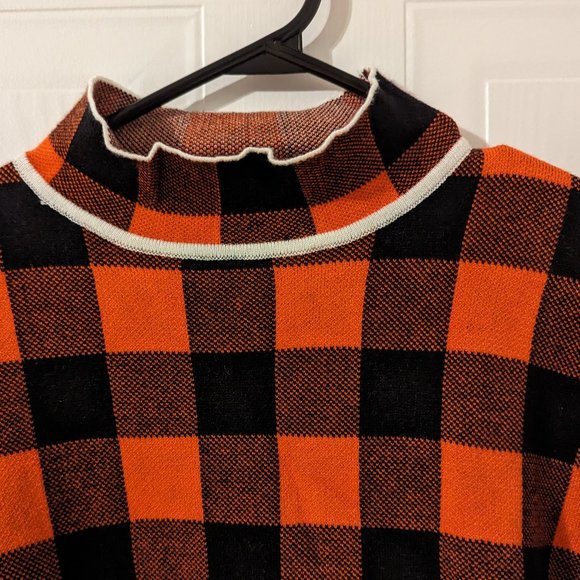 SHEIN combination of plaid and striped poncho style sweater Size S - Picture 2 of 3